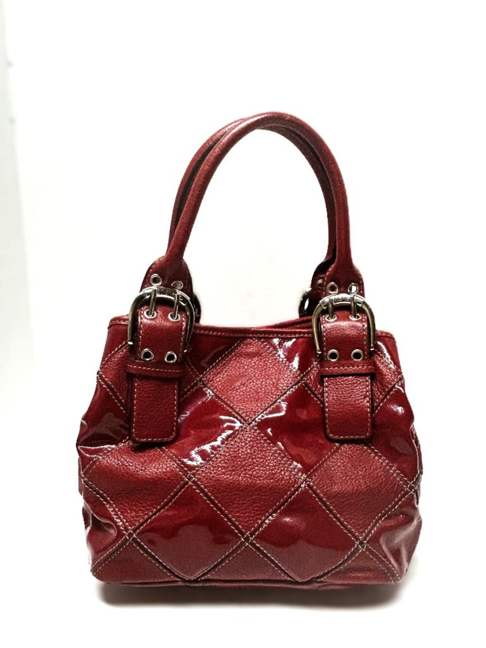 Tignanello Shiny Red Patchwork hand-bag